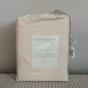 NWT King 400 Thread Count Percale Sheet Set Natural - Casaluna